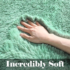 ONASAR Sage Green Rugs for Living Room Bedroom, 5x8 Fluffy Bedside Area Rug, Soft Plush Shaggy Indoor Floor Carpet for Nursery Kids Girls Boys Teen Dorm Home Office Decor Aesthetic