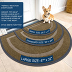 OLANLY Half Circle Front Door Mat Outside 47x32 All-Season Rubber Doormat