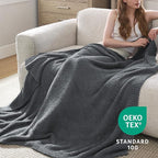 Bedsure Gentlesoft Cozy Knit Throw Blanket - Soft Fluffy Blanket for Couch, Bed, Sofa, Lightweight Warm All Season Plush Blankets, Mothers Day, Birthday Gifts for Women Men, Dark Grey, 50x60 Inches