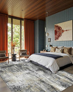 Latte&Fog 6x9 Area Rugs for Living Room Bedroom, Black Modern Abstract Neutral Washable Rug, Boho Non Slip Low Pile Carpet for Dining Room, Dorm,Classroom,College Dorm and Farmhouse - Black Gold
