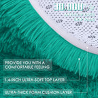 OLANLY Teal Green Round Rugs for Bedroom - Machine Washable, 8 ft Circle Area Rugs for Living Room, Soft and Fluffy Shaggy Carpet for Teen Girl and Boys, Nursery Rooms, Dorms, Home Decor Aesthetic