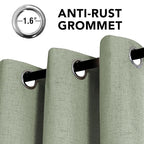 H.VERSAILTEX Linen Curtains 100% Blackout Curtains for Bedroom 54 inch Long Full Light Blocking Nature Linen Blended Window Curtains for Living Room Nickel Grommet (2 Panels, Heathered Tea)