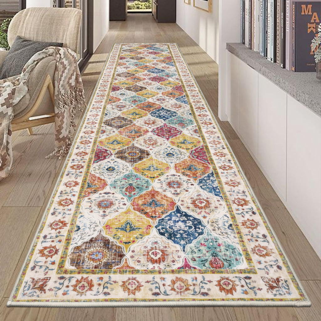HEBE Hallway Runner Rug 2'x10', Washable Non Slip Kitchen Rug Runner