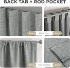 Joydeco Linen Blackout Curtains for Bedroom - 100% Light Blocking 1 Panels, Light Grey Drapes 100" W x 84" L, Thermal Insulated Room Darkening Curtains for Living Room, Rod Pocket & Back Tabs