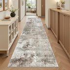 Runner Rug 2x8 Washable Non-Slip Hallway Runner Rugs for Kitchen Bathroom Laundry Room Pink/Grey Vintage Floor Carpet Runners for Hallways Entryway