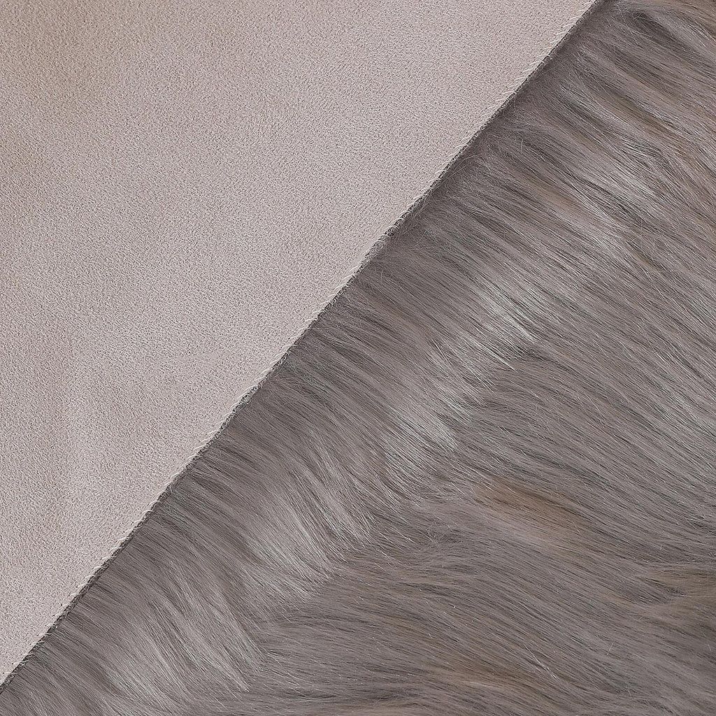 linmopm Faux Fur Sheepskin Rug, Grey, 4x6 ft
