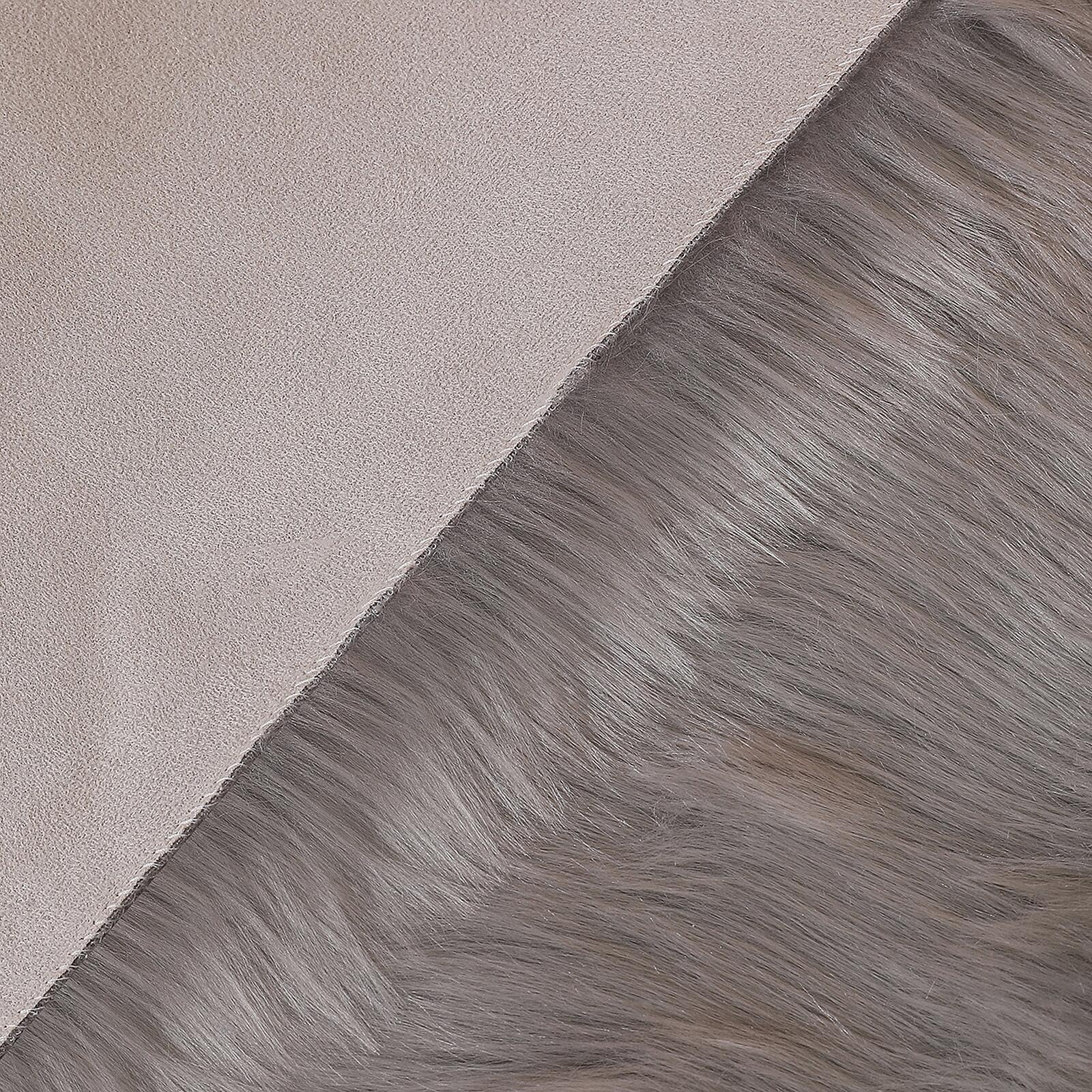 linmopm Faux Fur Sheepskin Rug, Grey, 4x6 ft