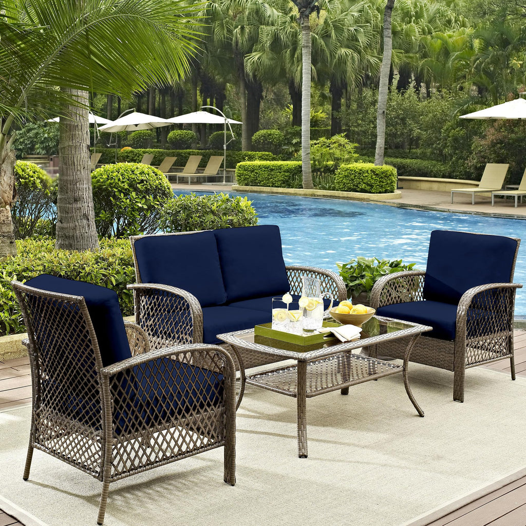 DREAHOTEXTIL 14Pcs Outdoor Cushion Covers, Elastic Patio Cushion Covers