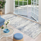 Kitchen Runner Rug Non Slip - 2.5 x 8 Runners for Hallways, Entryway, Bedroom, Washable Runner Rugs for Bathroom, Laundry Room, Low Pile Soft Vintage Area Rug(2.5'x8', Blue/Brown/Ivory)
