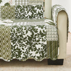 Great Bay Home Reversible Patchwork Sofa Cover - Washable Slipcover Furniture Protector with Elastic Straps - Perfect for Kids & Pets - Box-Stitched Detail (Olive/Brown)