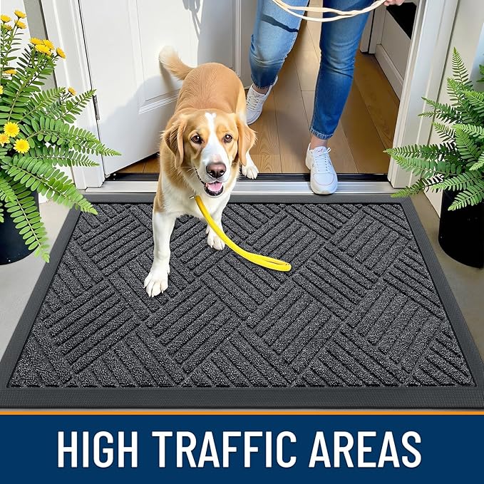 OLANLY Front Door Mat Outside Entrance 33x21, Waterproof Heavy-Duty Doormat