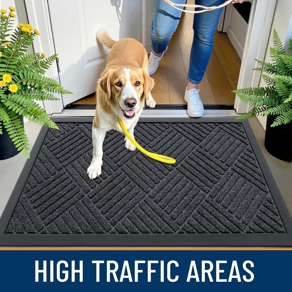 OLANLY Front Door Mat Outside Entrance 33x21, Waterproof Heavy-Duty Doormat