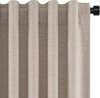 Topfinel Linen Blackout Curtains 63 Inch Long for Livingroom Bedroom 2 Panels Set Room Darkening Curtains 63 Inches Length Drapes for 64" Window Energy Saving Noise Reducing Nursery (52" W x 63" L)
