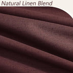 Guken Reddish Brown 100% Blackout Linen Curtains 120 Inch Length 2 Panels Set for Living Room Bedroom Back Tab/Rod Pocket Thermal Insulated Farmhouse Black Out Drapes Room Darkening,52x120