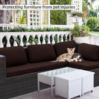 Outdoor Cushion Covers Set,14PCS Patio Furniture Couch Seat Slipcovers, Replacement for Sofa Sectional Chair(Cover，Only)