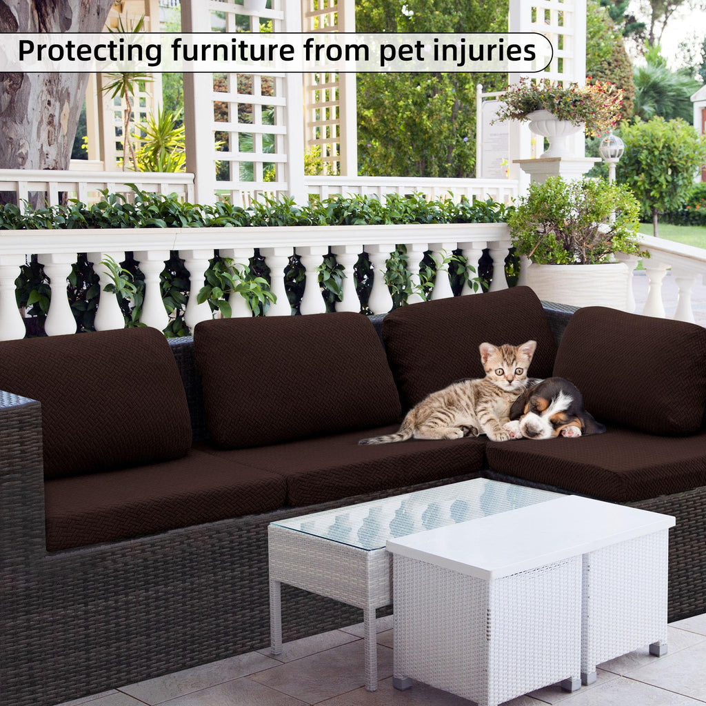 SUKAIKEQA 14PCS Patio Cushion Covers,Patio Furniture Couch Seat Slipcovers