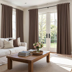 Guken 100% Blackout Curtains 120 Inch Length 2 Panels Set for Living Room Bedroom Back Tab Thermal Insulated Black Out Linen Drapes Room Darkening Mocha Mousse,52x120