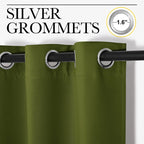 NICETOWN Olive Green Blackout Curtains 68 inches Length for Laundry Room, 2 Panels, 42" Wide, Thermal Insulated Decoration Drapes for Office Window