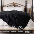 Bedsure GentleSoft King Size Blanket for Bed - Cozy Soft Blankets for Women, Cute Large Fleece Throws for Girls, Black, 108x90 Inches