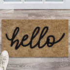 Barnyard Designs Doormat Welcome Mat for Outdoors, Large Front Door Entrance Mat, Brown (Hello, 30x17)