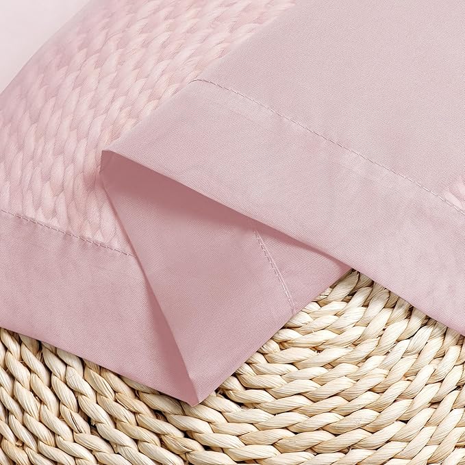 Chyhomenyc Sheer Curtains 54 Inch Long 2 Panels, Short Voile Drapes for Dinning Small Windows Bathroom Living Room Bedroom, Rod Pocket, 42Wx54L Inches, 2PCS, Blush Pink