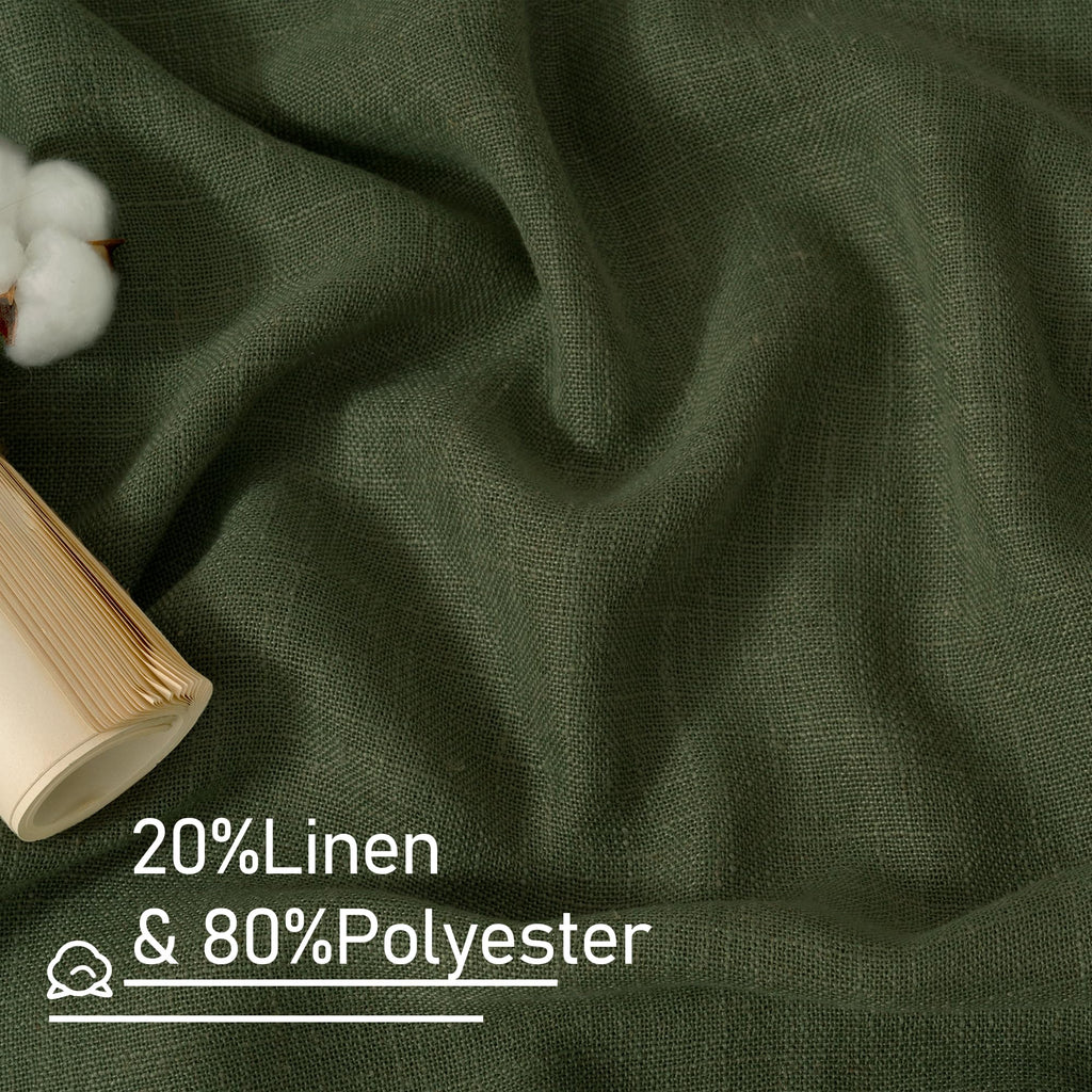 LAMIT Semi Sheer Window Linen Curtains 54 Inch Length, 34 x 54 Inch