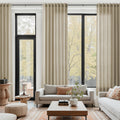 Taupe Burlywood Linen Curtains 132 Inch Length for Living Room Light Filtering Semi Sheer Curtain Back Tab Modern Farmhouse Decor Drapes Floor to Ceiling High Window for Bedroom 52x132, 2 Panels