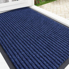 OLANLY Front Door Mat Indoor Outdoor Entrance, Waterproof Heavy Duty Doormat, Fade Resistant, Low Profile, Easy Clean Patio Porch Welcome Floor Mats for Entry, 33x21, Blue