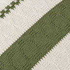 Fancy Homi Set of 1 Boho Moss Green Decorative Throw Pillow Cover 18x18 Inch for Couch Bed Sofa, Aesthetic Modern Organic Farmhouse Home Decor, Soft Cotton Cute Accent Macrame Woven Cushion Case