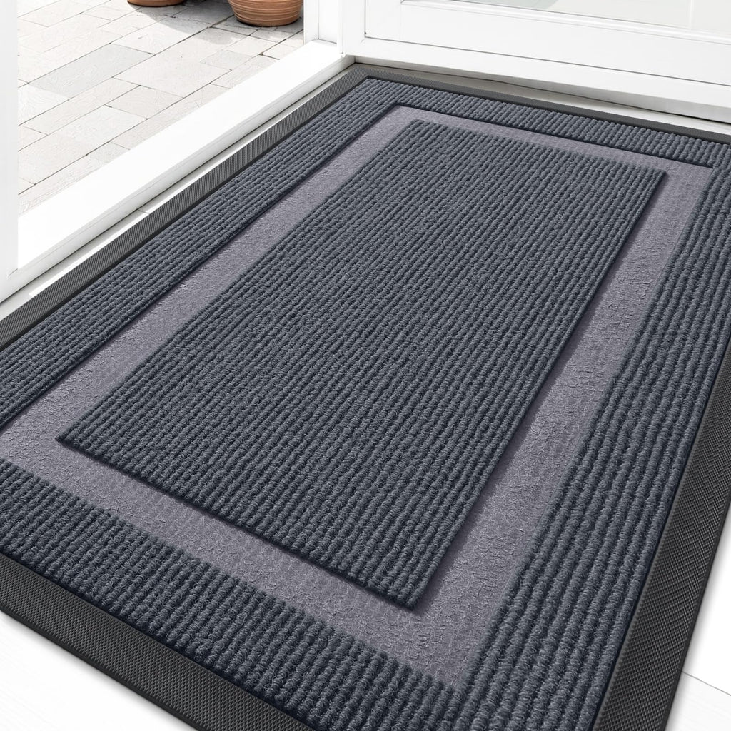OLANLY Front Door Mat Outside 33x21, All-Season Heavy-Duty Rubber Doormat