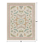 Pastel Pink Girls Rugs for Bedroom 6x8 - Washable Area Rug for Living Room, Dining Room Under Table, Boho Butterfly Cut Design, Low Pile & Soft Stain Resistant Carpet