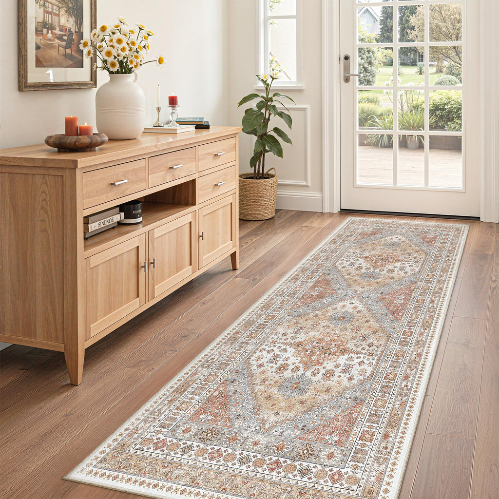 zesthome 2x6 Runner Rug Non Slip,Washable Hallway Runner Rug,Orange
