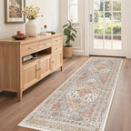 zesthome 2x6 Runner Rug Non Slip,Washable Hallway Runner Rug,Orange
