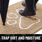 Smiry Dog Door Mat for Muddy Paws, Absorbent Non Slip Dirt Trapper, 40x32