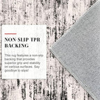 Lansny Modern Abstract Hallway Runner Rug, White Black Grey Taupe Washable Kitchen Runner Non-Slip Soft 2x8 Runner Rug Thin Print Faux Wool Carpet for Entryway Bedroom Laundry Room Indoor Home Decor