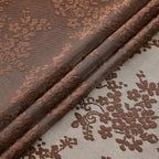 YJ YANJUN Vintage Lace Curtains 63 Inch Length-Victorian Floral Brown Sheer Curtain Panels for Living Room Bedroom,Light Filtering, Rustic Farmhouse Neutral Decor Set of 2 52W x 63L Espresso