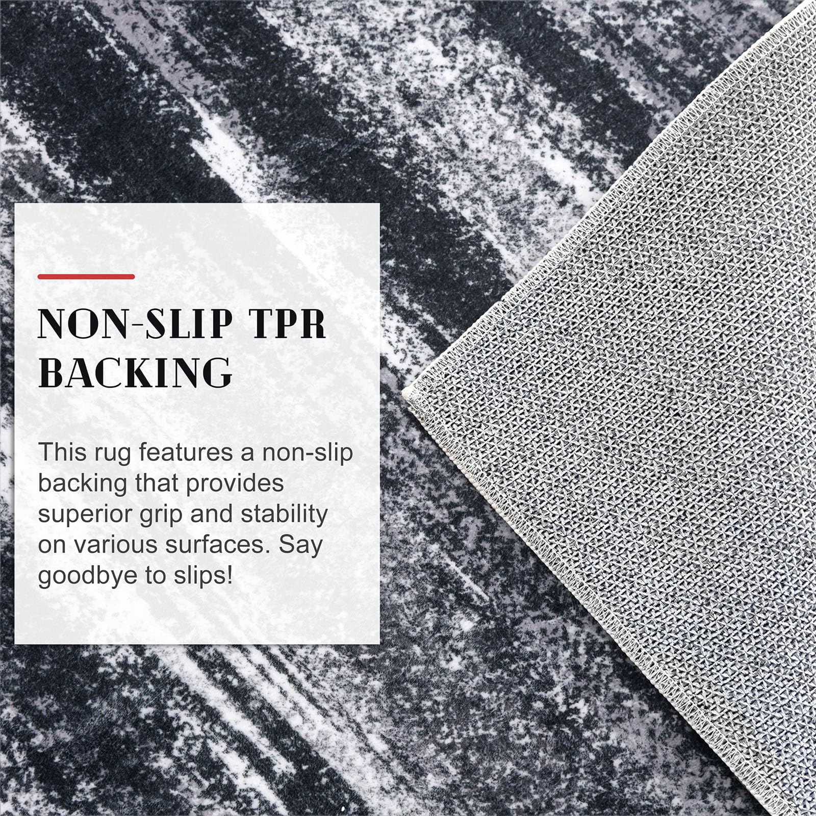 Lansny Abstract Washable 2x6 Runner Rug Non Slip Runners for Hallway