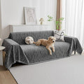 MYSKY HOME Couch Covers for Sofa, Dog Couch Cover Protector, Dark Grey Lines Sofa Covers for Sectional L Shape, Pets Couch Throw Cover Washable Durable Large Couch Cover for Dogs, Cats, 91"X150"
