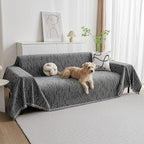 MYSKY HOME Couch Covers for Sofa, Dog Couch Cover Protector, Dark Grey Lines Sofa Covers for Sectional L Shape, Pets Couch Throw Cover Washable Durable Large Couch Cover for Dogs, Cats, 91"X118"