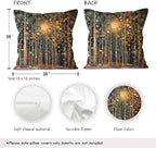 Rustic William Morris Inspired Autumn Forest Decor Throw Pillow Covers 18x18 Set of 2,Vintage Botanical Nature Decorative Throw Pillow Covers for Home Bedroom Living Room,Fall Home Room Decor
