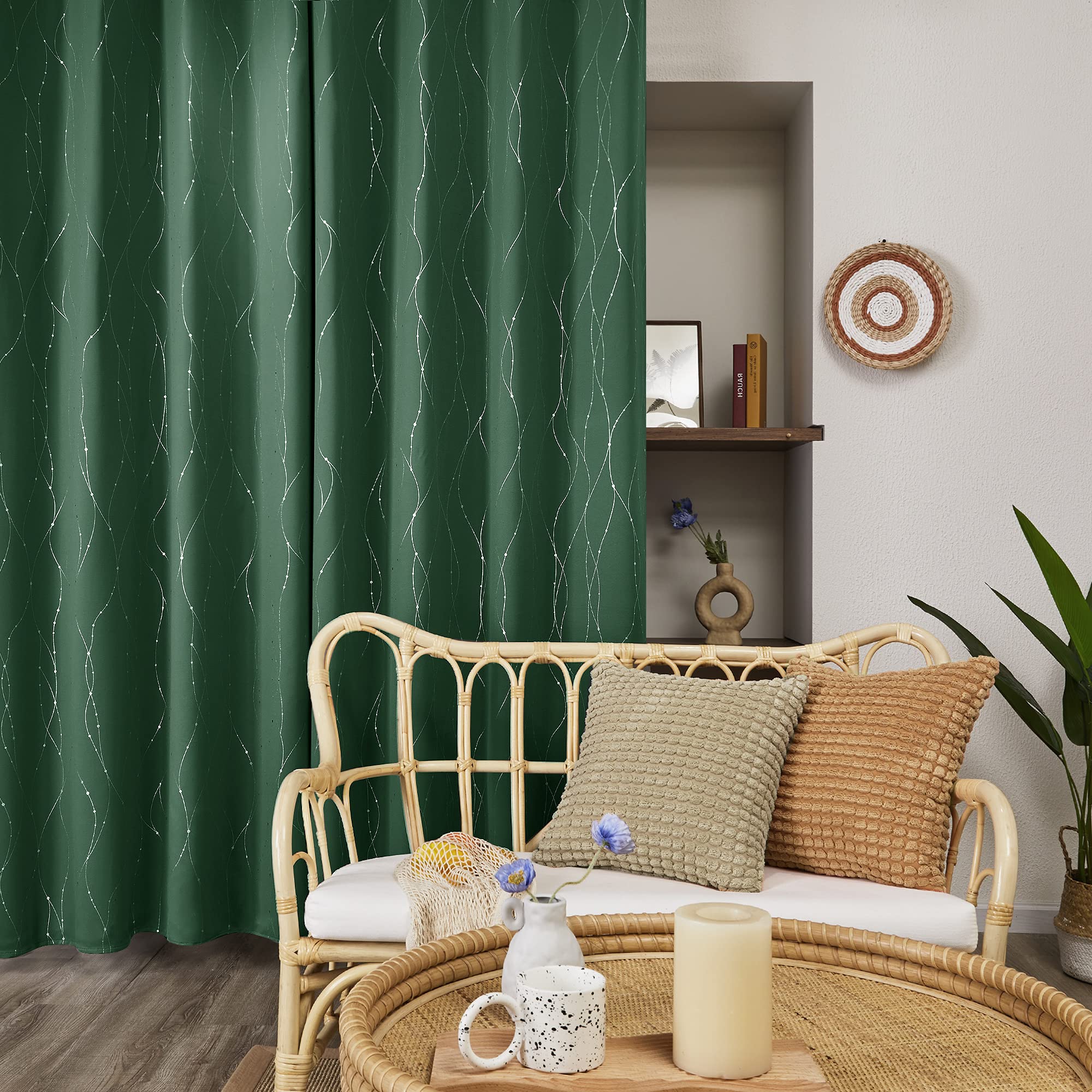 Deconovo Living Room Curtains 95 Inches Long, Blackout Curtains for Bedroom