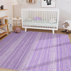 Nakagishi Purple Rug for Bedroom Girls: 5x7 Washable Boho Large Neutral Area Rug Cute Soft Modern Indoor Floor Non-Slip Accent Carpet for Living Room Nursery Kids Playroom Dorm Preppy Baby Room Decor