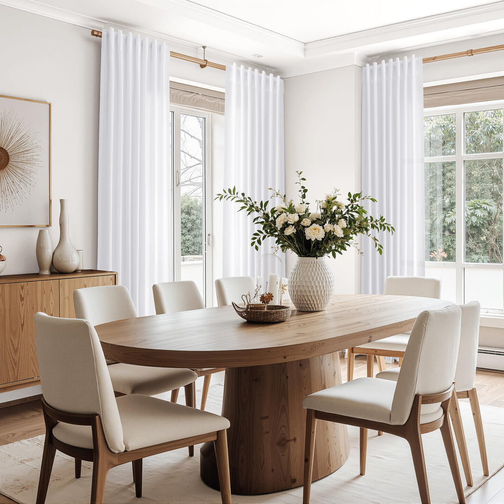Snow White Linen Curtains 72 Inches Long for Living Room Light Filtering Semi Sheer Curtain Back Tab Luxury Neutral Coastal Modern Farmhouse Decor Drapes for Bedroom Dinner Room 52x72, 2 Panels