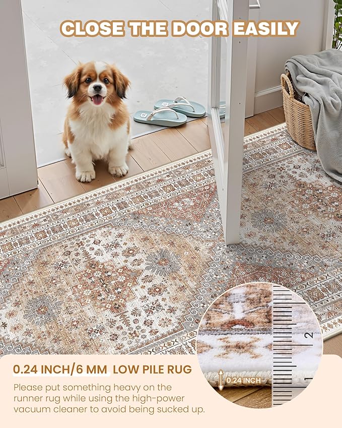 Restydon 4x6 Area Rugs for Living Room Non Slip Rugs for Bedroom, Orange