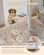 Restydon Kitchen Runner Rug Non Slip Washable Rugs 2.5x8, Orange