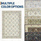 Runner Rug for Hallway Entryway 2.5x8 Farmhouse Floral Non-Slip Machine Washable Kitchen Rug Runner Non-Shedding Low-Pile Soft Long Carpet for Entrance Laundry Room Beige