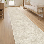 Runner Rug 2'x10' Washable Non-Slip Runner Rugs for Kitchen Bathroom Laundry Room Beige Vintage Floor Carpet Runners for Hallway Entryway