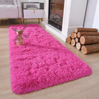 Chicrug Soft Runner Rug for Bedroom Living Room Plush Fluffy Rugs 2x6 Feet, Shag Furry Runner Rug Carpet Non Shedding for Nursery Children Kids Girls Room Home Decorative, Hotpink