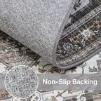 BEIMO Area Rugs 8x10 for Living Room Bedroom, Modern Vintage Machine Washable Large Dark Grey Rug Soft Rug, Low Pile Floor Carpet with Non Slip Backing for Dining Room