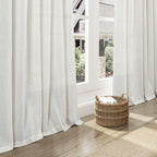 Nanspring Natural Linen Curtains 72 Inches Long for Living Room Country Light Filtering Semi Sheer Curtains Farmhouse Decor Curtain for Bedroom Back Tab and Rod Pocket 52x72, 2 Panels